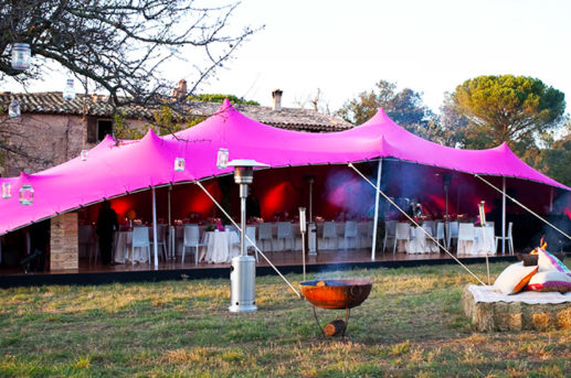 pink stretch tent