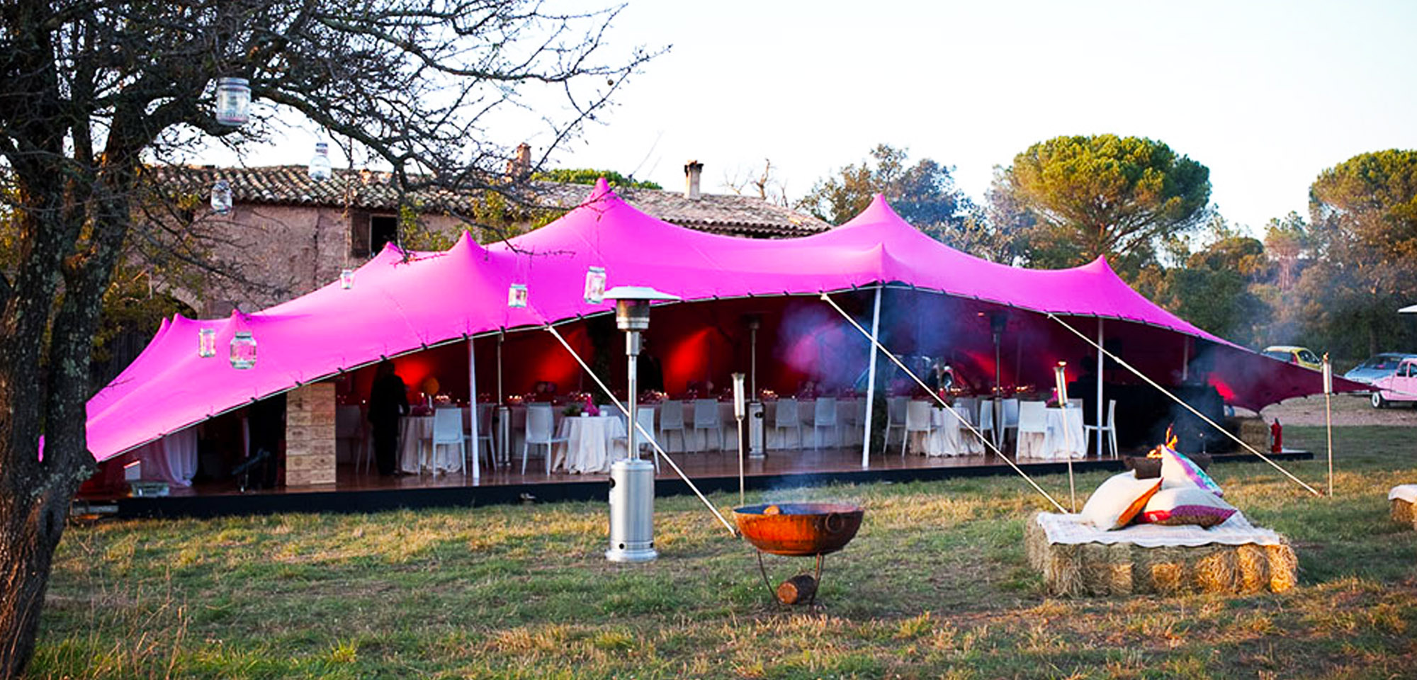 pink stretch tent